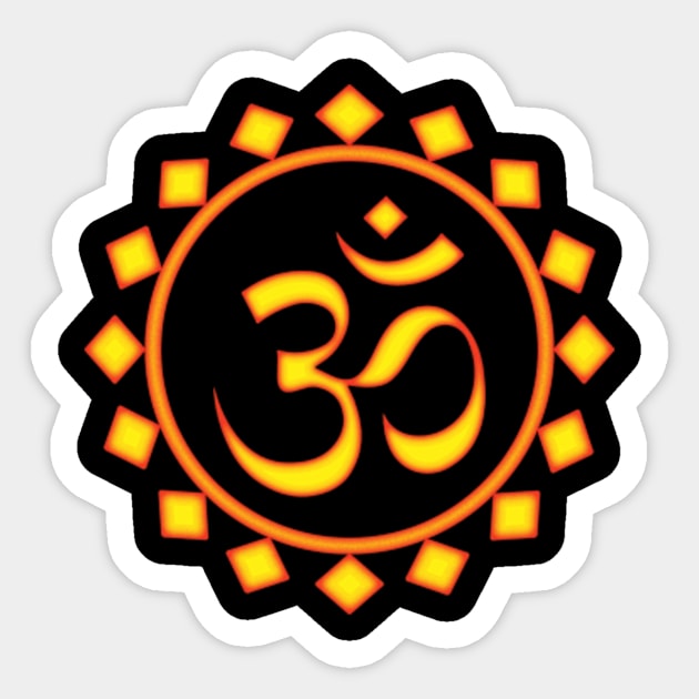 Fiery Om Sticker by Izmet